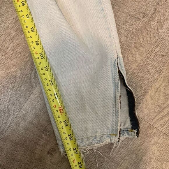 Vintage Transaction Light Wash High Rise Jeans 24-25” Zipper Straight - Picture 8 of 11